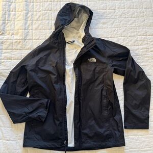 The North Face Men's Black Hooded Rain  Jacket